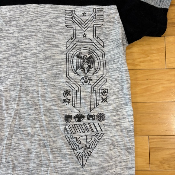 American Fighter Tee Shirt Mens Sz S Gray Color block Short Sleeve Double Sided - Picture 3 of 6